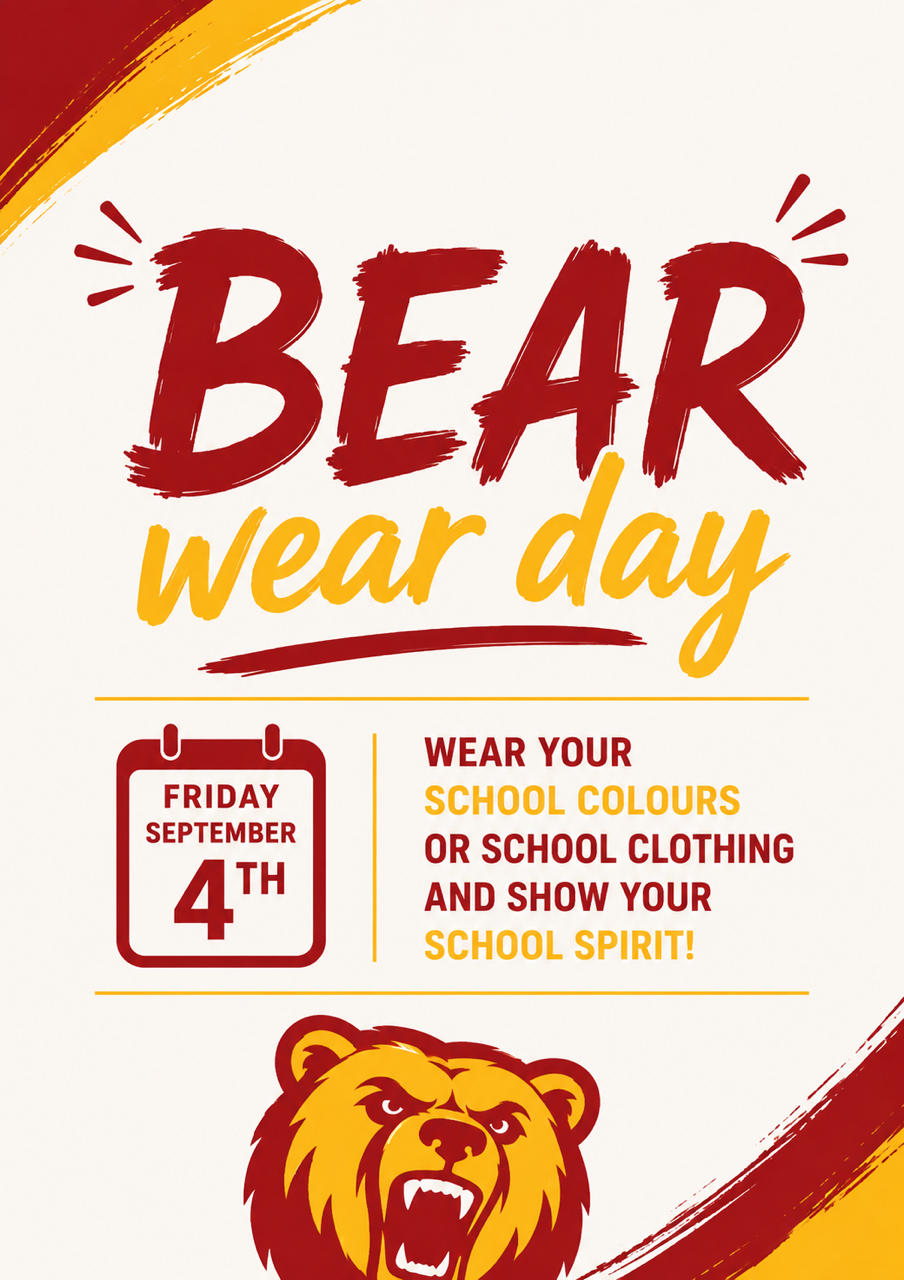 Friday, Sept 4 is BEAR WEAR DAY! 