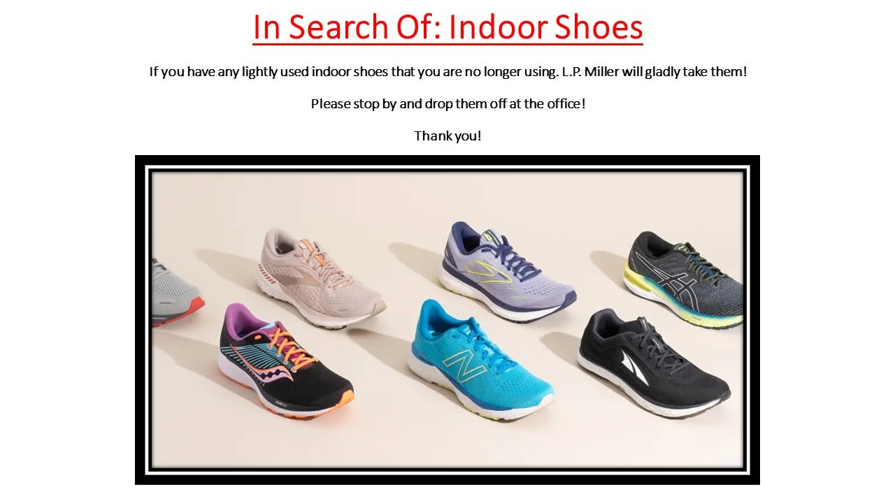 Looking for: Indoor Running Shoes